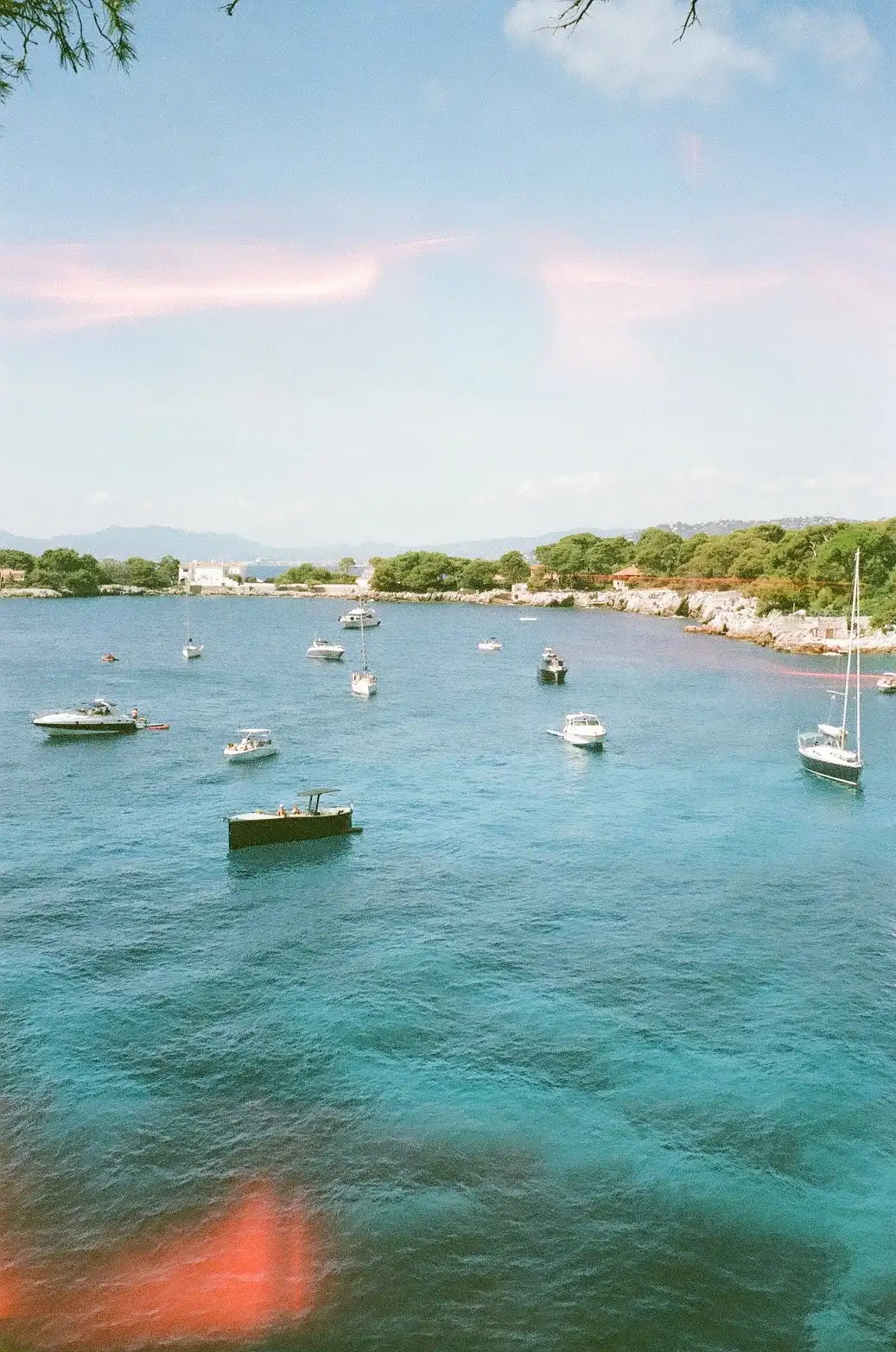 ELM film photograph of boats in a Mediterranean bay