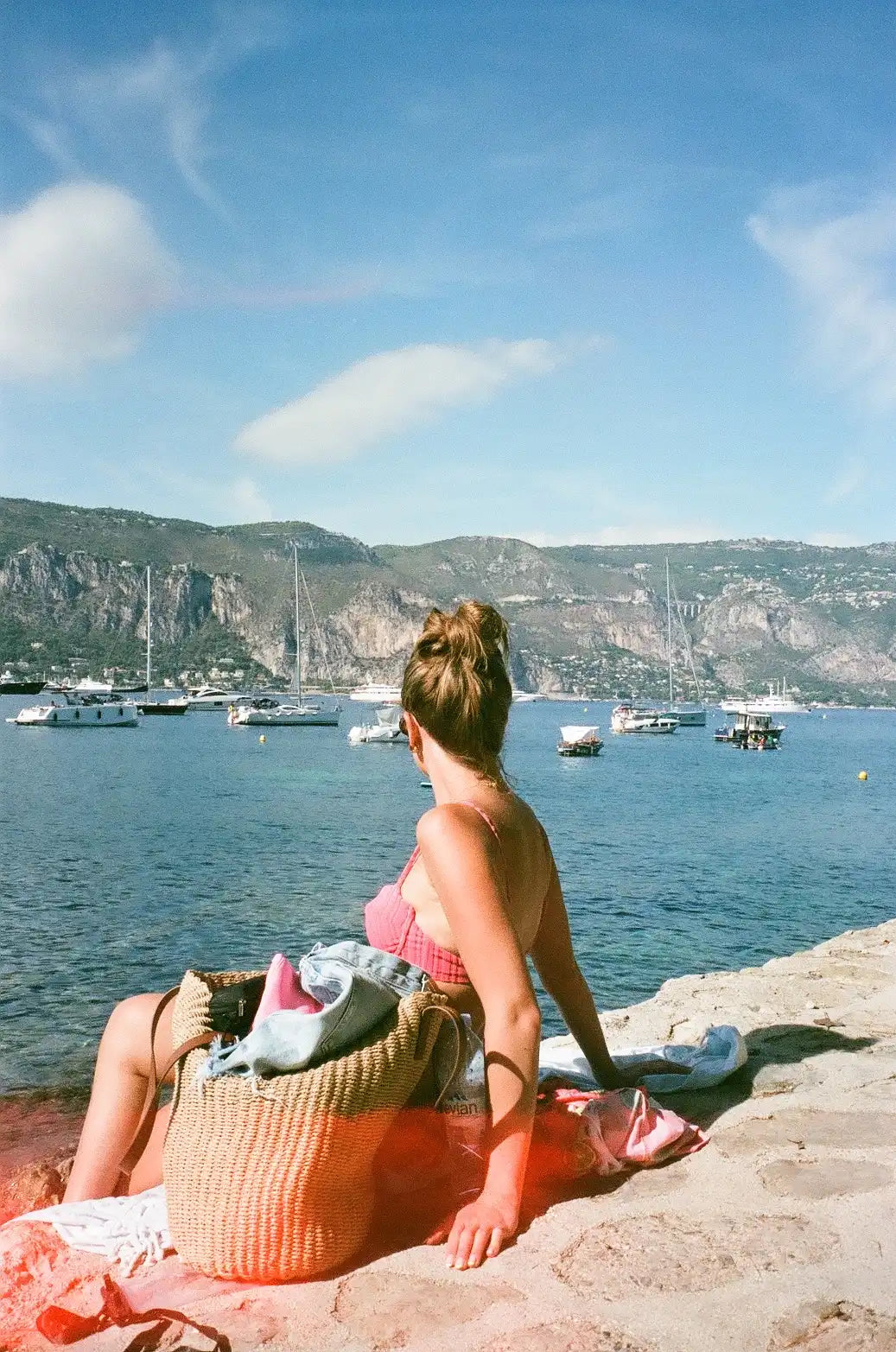 ELM film photograph overlooking a European harbor